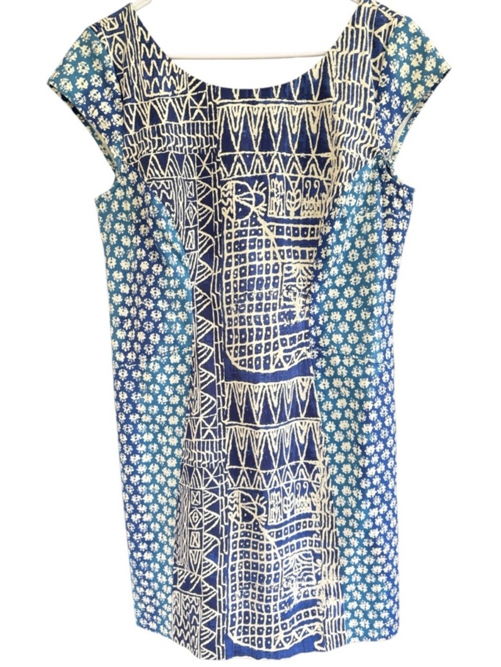Like New Anthropologie Plenty Tracy Reese Batik Print Cap sleeve Dress Size 12 - Picture 2 of 9